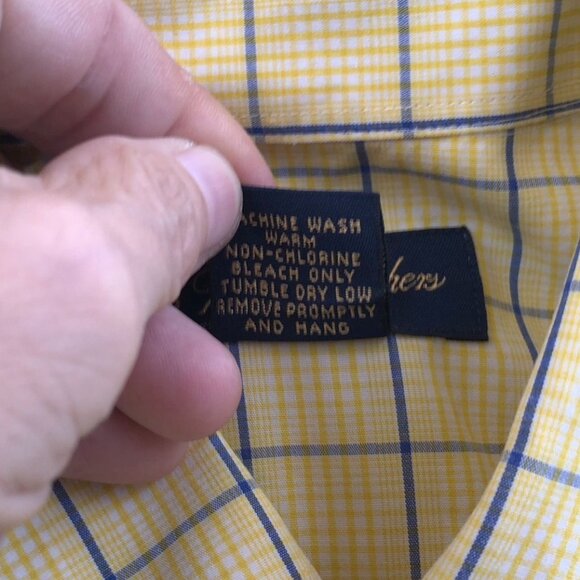 Brooks Brothers Mens Shirt Medium Non-Iron Short Sleeve Button Down Checkered - Picture 7 of 9